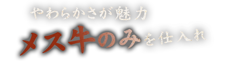 メス牛のみを仕入れ